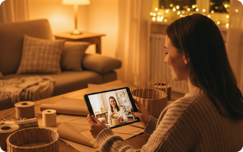 Онлайн уроки плетению из бумажной лозы.